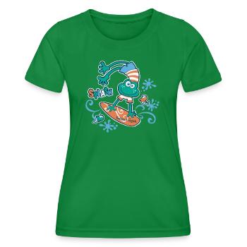 Splash - Le bonheur du surfeur - T-shirt sport Femme - vert - Devant - AI Model Female 172 dark (172cm)
