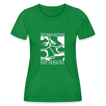 The bad - the beautiful - masks (white design) - Women's Functional T-Shirt - kelly green - Front - AI Model Female 172 dark (172cm)