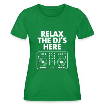 Entspannen Sie sich Die DJ's hier - Frauen Funktions-T-Shirt - Kelly Green - Vorne - AI Model Female 172 dark (172cm)