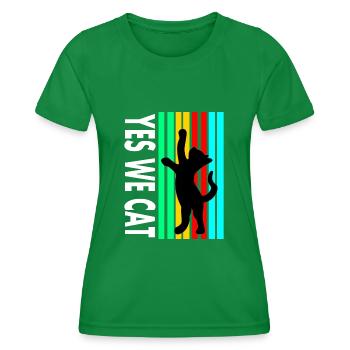 Chat Chat Ami Chat Visage Pet Cadeau - T-shirt sport Femme - vert - Devant - AI Model Female 172 dark (172cm)