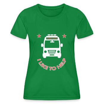 Ambulanz fahren Krankenwagen ich helfe gern gift - Frauen Funktions-T-Shirt - Kelly Green - Vorne - AI Model Female 172 dark (172cm)