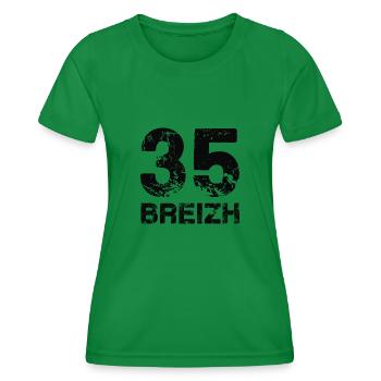 35 Breizh - Women's Functional T-Shirt - kelly green - Front - AI Model Female 172 dark (172cm)
