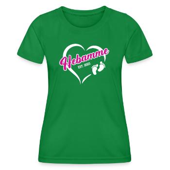 Hebamme 2023 Beruf Hebammenstudium Geburtshilfe - Frauen Funktions-T-Shirt - Kelly Green - Vorne - AI Model Female 172 dark (172cm)