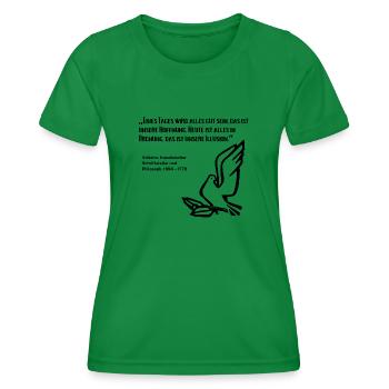 Zitat Politiker Krieg Frieden - Frauen Funktions-T-Shirt - Kelly Green - Vorne - AI Model Female 172 dark (172cm)