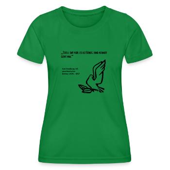 Zitat US-Amerikanischer Dichter Krieg Frieden - Frauen Funktions-T-Shirt - Kelly Green - Vorne - AI Model Female 172 dark (172cm)