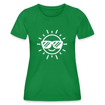sonne glückliches gesicht yoga 123 - Frauen Funktions-T-Shirt - Kelly Green - Vorne - AI Model Female 172 dark (172cm)