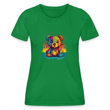 Charmant Rainbow Teddy - T-shirt sport Femme - vert - Devant - AI Model Female 172 dark (172cm)