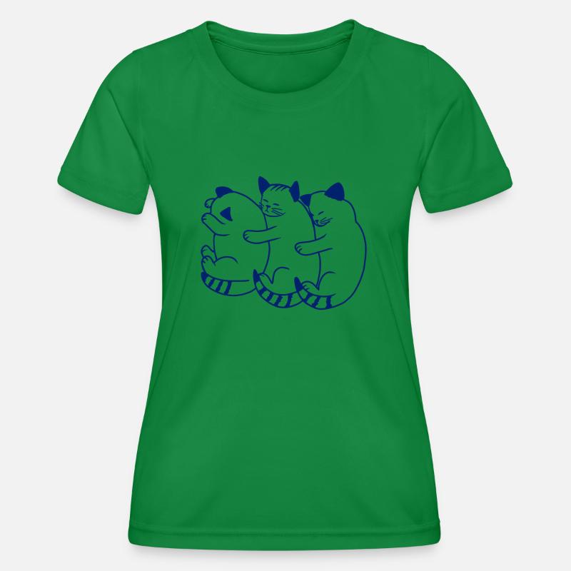 Three Blue Kittens - Women's Functional T-Shirt - kelly green