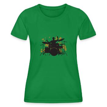 Drums gold - Frauen Funktions-T-Shirt - Kelly Green - Vorne - AI Model Female 172 dark (172cm)