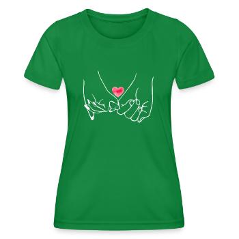Händchen halten - Frauen Funktions-T-Shirt - Kelly Green - Vorne - AI Model Female 172 dark (172cm)