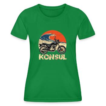 KraftFahrKonsul " NewWave2" - Frauen Funktions-T-Shirt - Kelly Green - Vorne - AI Model Female 172 dark (172cm)