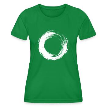 Circle Brushstroke Background - Women's Functional T-Shirt - kelly green - Front - AI Model Female 172 dark (172cm)