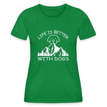 Chien chien - T-shirt sport Femme - vert - Devant - AI Model Female 172 dark (172cm)