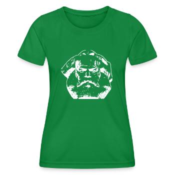 Karl Marx Kopf weiß - Frauen Funktions-T-Shirt - Kelly Green - Vorne - AI Model Female 172 dark (172cm)