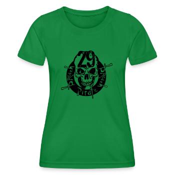 Bretonischer Todeskopf 29 Breizhpirat Führer - Frauen Funktions-T-Shirt - Kelly Green - Vorne - AI Model Female 172 dark (172cm)