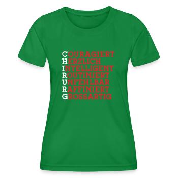 Chirurg Arzt Facharzt Chirurgie Student Chirurgen - Frauen Funktions-T-Shirt - Kelly Green - Vorne - AI Model Female 172 dark (172cm)