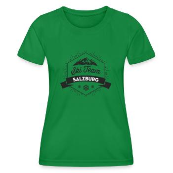 Ski Team Salzburg - Women's Functional T-Shirt - kelly green - Front - AI Model Female 172 dark (172cm)
