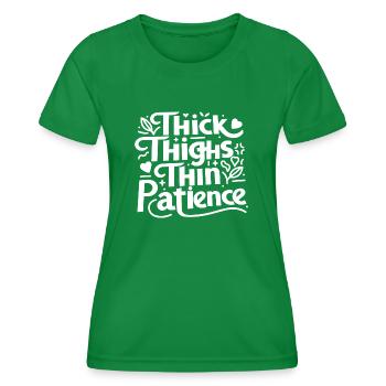 Cuisses épaisses Patience mince - T-shirt sport Femme - vert - Devant - AI Model Female 172 dark (172cm)