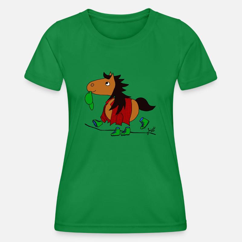 walking Pony - Women's Functional T-Shirt - kelly green