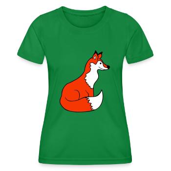 Fuchs Rotfuchs Wildes Tier Schlauer Wald Bewohner - Frauen Funktions-T-Shirt - Kelly Green - Vorne - AI Model Female 172 dark (172cm)