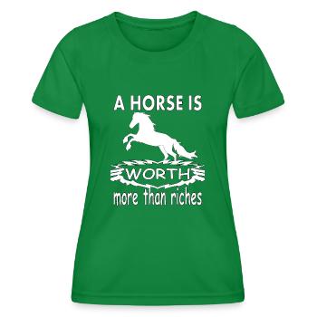 ich gehen reiten Reiter Reitsport Dressur Geschenk - Frauen Funktions-T-Shirt - Kelly Green - Vorne - AI Model Female 172 dark (172cm)