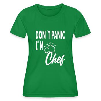 Pas de panique, je suis chef, cuisinier, chapeau de chef, cadeau - T-shirt sport Femme - vert - Devant - AI Model Female 172 dark (172cm)
