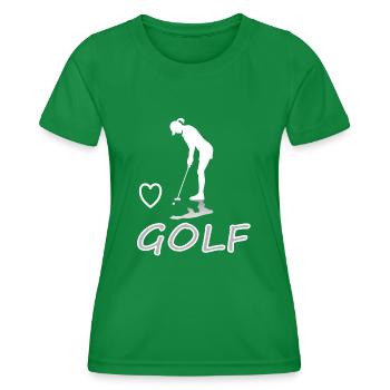 Ich liebe golfspielen Golfspielerin Golfplatz gift - Frauen Funktions-T-Shirt - Kelly Green - Vorne - AI Model Female 172 dark (172cm)