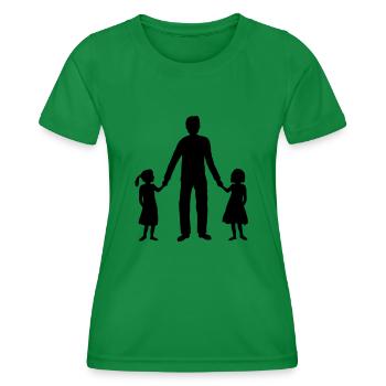 2 Töchter Papa Team - Frauen Funktions-T-Shirt - Kelly Green - Vorne - AI Model Female 172 dark (172cm)
