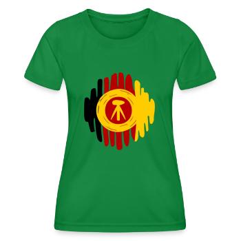 NVA Landstreitkräfte Kokarde gemalt - Frauen Funktions-T-Shirt - Kelly Green - Vorne - AI Model Female 172 dark (172cm)