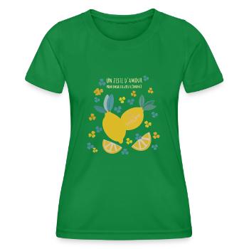 Zeste d‘amour - T-shirt sport Femme - vert - Devant - AI Model Female 172 dark (172cm)