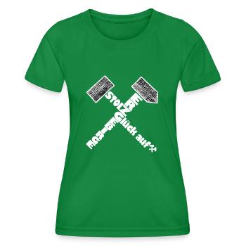 Ore Mountains proud to be an Ore Mountains happiness on - Women's Functional T-Shirt - kelly green - Front - AI Model Female 172 dark (172cm)