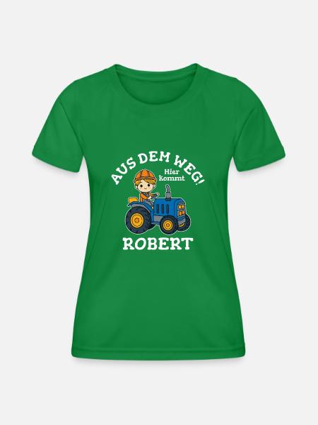 Robert Vorname Traktor - Frauen Funktions-T-Shirt - Kelly Green