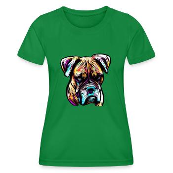 Boxer Dog Kunst - Frauen Funktions-T-Shirt - Kelly Green - Vorne - AI Model Female 172 dark (172cm)