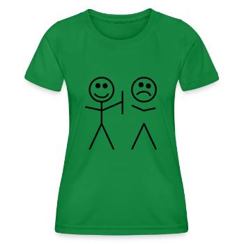 gemeines strichmännchen humor - Frauen Funktions-T-Shirt - Kelly Green - Vorne - AI Model Female 172 dark (172cm)