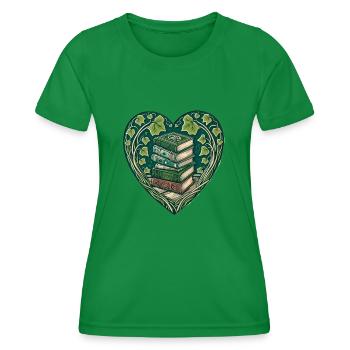 Bücherwurm - Frauen Funktions-T-Shirt - Kelly Green - Vorne - AI Model Female 172 dark (172cm)