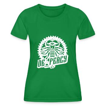 De_Peacy weißes Logo - Frauen Funktions-T-Shirt - Kelly Green - Vorne - AI Model Female 172 dark (172cm)