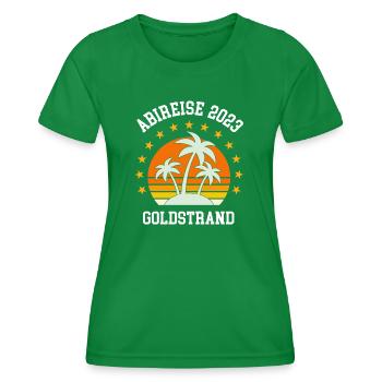 Goldstrand 2023 Abireise Abifahrt Abi Party Reise - Frauen Funktions-T-Shirt - Kelly Green - Vorne - AI Model Female 172 dark (172cm)