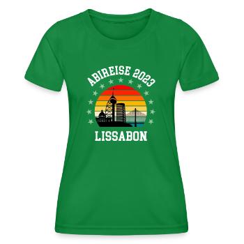 Lissabon 2023 Abireise Klassenfahrt Abi Abifahrt - Frauen Funktions-T-Shirt - Kelly Green - Vorne - AI Model Female 172 dark (172cm)