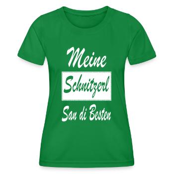 Meine Schnitzerl san di Besten Dialekt Wien - Frauen Funktions-T-Shirt - Kelly Green - Vorne - AI Model Female 172 dark (172cm)