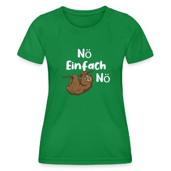 Noe einfach Noe Faultier lustiger Spruch Nö - Frauen Funktions-T-Shirt - Kelly Green - Vorne - AI Model Female 172 dark (172cm)
