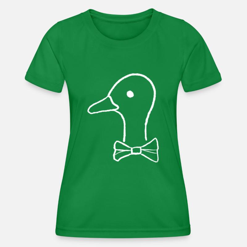 Duck with bow tie - Women's Functional T-Shirt - kelly green