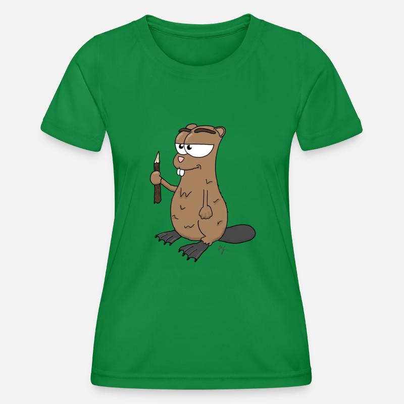 Mr. Beaver - Women's Functional T-Shirt - kelly green