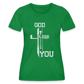 God Bless You - T-shirt sport Femme - vert - Devant - AI Model Female 172 dark (172cm)