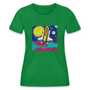 navette spatiale van gogh - T-shirt sport Femme - vert - Devant - AI Model Female 172 dark (172cm)