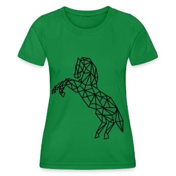 Pferd Geometrisch Linie - Frauen Funktions-T-Shirt - Kelly Green - Vorne - AI Model Female 172 dark (172cm)