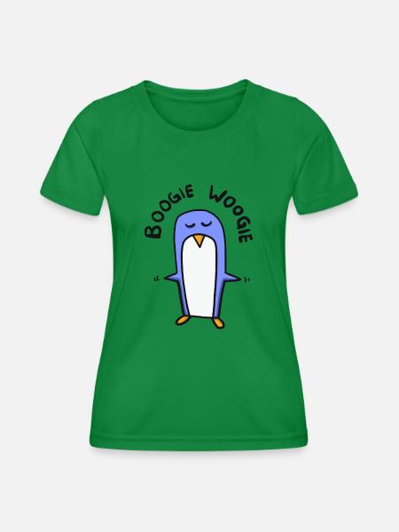 Pinguin tanzt boogie woogie - Frauen Funktions-T-Shirt - Kelly Green