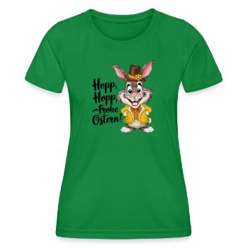 Hop, hop, Happy Easter! - Women's Functional T-Shirt - kelly green - Front - AI Model Female 172 dark (172cm)