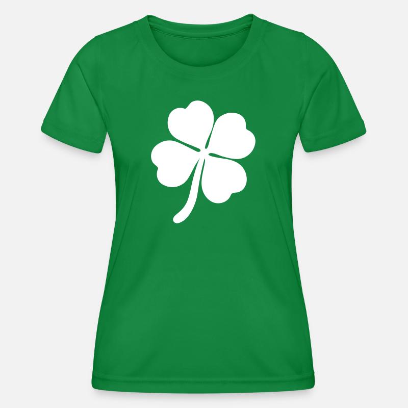 four-leaf clover four-leaf luck - Women's Functional T-Shirt - kelly green