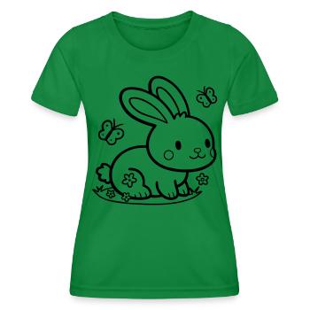Lapin mignon Lapin - T-shirt sport Femme - vert - Devant - AI Model Female 172 dark (172cm)