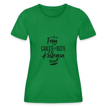 kollegin-schwarz - Frauen Funktions-T-Shirt - Kelly Green - Vorne - AI Model Female 172 dark (172cm)